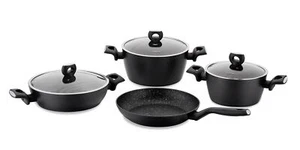 Korkmaz Nora Cookware Pots and Pan Set, 7 Piece, Black A2890 - Picture 1 of 1