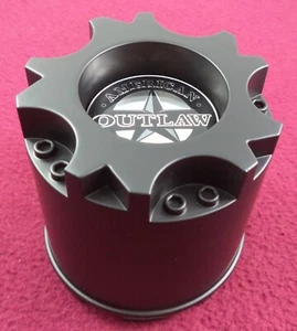 American Outlaw Wheels Flat Black Custom Wheel Center Cap # BC-893 (1) USED - Picture 1 of 3
