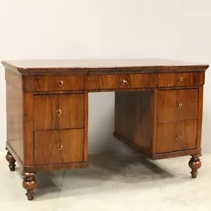 MESA DE ESCRITORIO ANTIGUA - Louis Philippe - NOGAL - Italia siglo XIX - Imagen 1 de 16