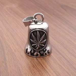 STAINLESS STEEL MAPLE LEAF GREMLIN BELL KEYRING - Picture 1 of 10