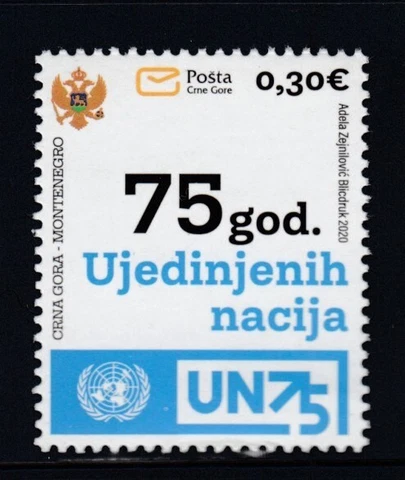 MONTENEGRO 75th Anniversary of the United Nations MNH stamp Cover