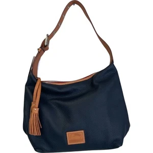 Dooney & Bourke Paige Sac Navy Blue Leather Zip Tassel Hobo Bag NWT - Picture 1 of 20