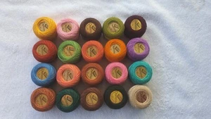 20 Balls Perle Cotton No:12 Embroidery Thread in Assrtd 20 different colours #10 - Picture 1 of 7