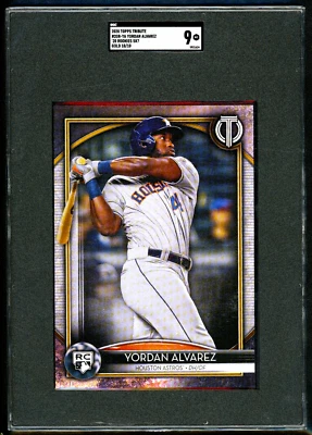2020 Topps Tribute Yordan Alvarez RC /10 JUMBO SGC 9 MINT - Image 1 of 3