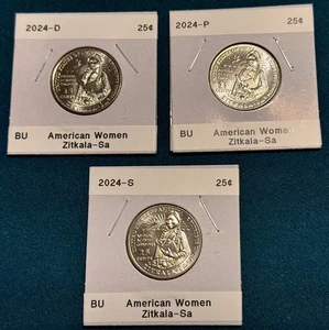 2024 P/D/S - ZITKALA-ŠA - American Women Quarters Set of three coins - Bild 1 von 3