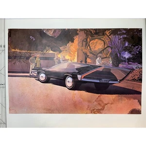 Vintage Syd Mead Futuristic Car Art Print 18x25 United States Steel Poster 1967 - Bild 1 von 11