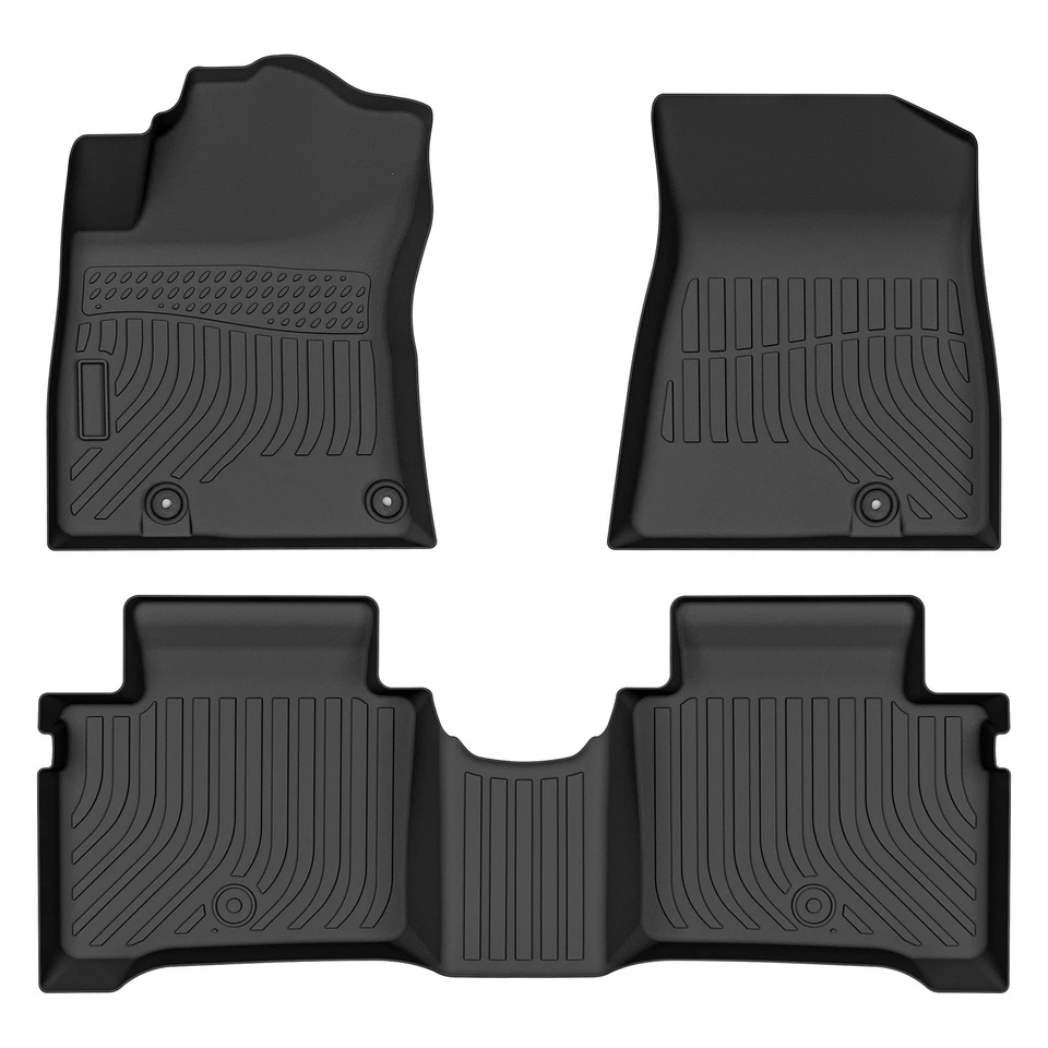 3D Floor Mats Liners for 2023-2025 Kia Niro TPE All Weather 1st & 2nd Row Black - Изображение 1 из 4