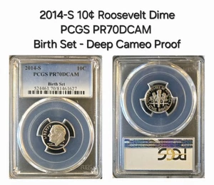 2014-S 10c Roosevelt Dime PCGS PR70DCAM - Birth Set - Picture 1 of 3