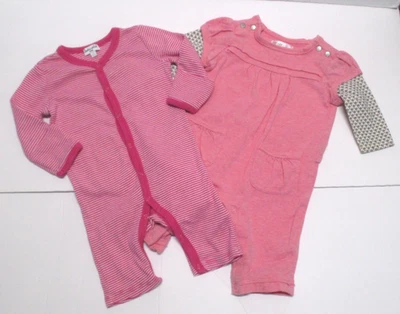2 INFANT GIRLS DKNY & SPLENDID STRIPED PINK LONGALL OUTFIT SIZE 0-3 & 3 MONTHS - Image 1 of 3