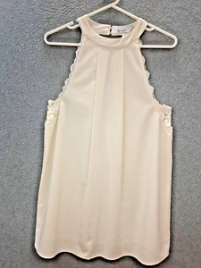 Wish Size 12 Creamy Colored High Neckline Pleat Front Lined Party Formal Dress - Picture 1 of 12