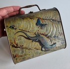 VERY RARE ANTIQUE CIRCA 1902 HUNTLEY & PALMERS BISCUIT TIN - LOG HANDBAG TIN