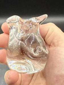 Pisapapeles Blenko Glass Crystal Pig 2015. Pieza HTF - Imagen 1 de 6
