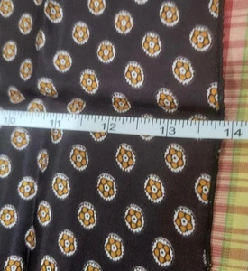 Vintage Brown Gold 14" Geometric Print Satin Pocket Square - Picture 1 of 16