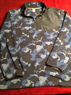 Pullover polar Starter para hombre 4XL 58-60 azul camuflaje elástico 1/4 cremallera vintage Foto 1 de 4