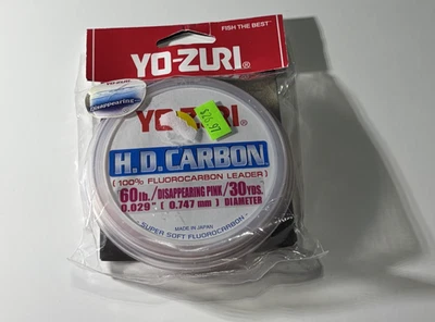 YO-ZURI HD Carbono #60lb Desapareciendo ROSA #30yds 100% Flurocarbono Foto 1 de 3