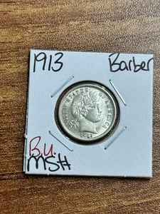 Moneda de diez centavos de plata 1913 P BARBERO BU SIN CIRCULAR MS++ EE. UU. TIPO 10c (Raw16176) - Imagen 1 de 2