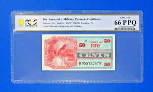 Military Payment Certificate Series 661 50 Cent PCGS 65 PPQ Choice Unc Beautiful - Picture 1 of 2
