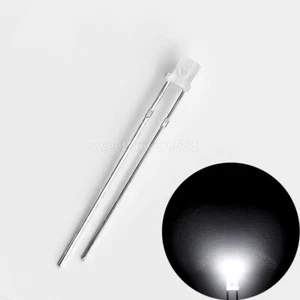 100x 3mm Flat Top White Diffused Frosted Milky Len LED Light Emitting Diode LEDs - Picture 1 of 1