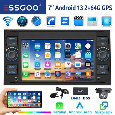 Für Ford Focus Fiesta C S Max Transit DAB+ 64G Android 14 Autoradio Carplay Navi - Bild 1 von 4