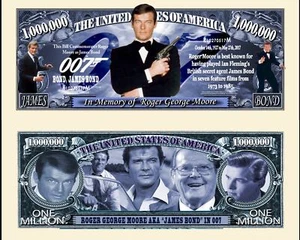 JAMES BOND ROGER MOORE US MILLION DOLLAR BILL 007 Collection Actor Movie Series - Picture 1 of 1