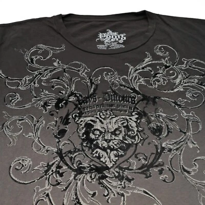 Point Zero Men's Skull Grunge Emo MallGoth Fade Affliction Style T Shirt 2XL - Image 1 of 4