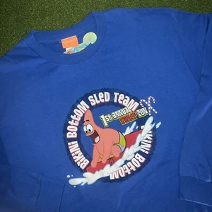 2003 NICKELODEON Mens Patrick Spongebob Long Sleeve T Shirt Size L Sled Team - Picture 1 of 7