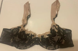 Vtg Victoria's Secret Black Lace U/W Bra 36B - Picture 1 of 10