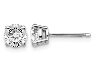 1.00 Carat (ctw VS2-Si1, D-E-F) Lab Grown Diamond Solitaire Earrings 14K Gold - Picture 1 of 5