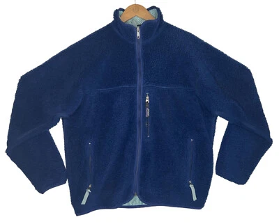 Chaqueta De Colección Años 90 Patagonia Polar Pila Profunda Cremallera Completa Azul Marino #23023 Grande EE. UU. Foto 1 de 4