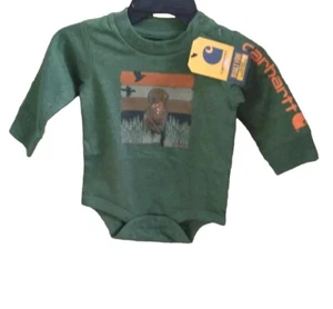 Carhartt Bebé Manga Larga Verde Una Pieza 24 Meses Puntero Perro - Imagen 1 de 3