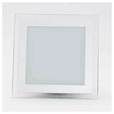 mini pannelo led cornice vetro incasso 6 watt bianco caldo quadrato - Immagine 1 di 4