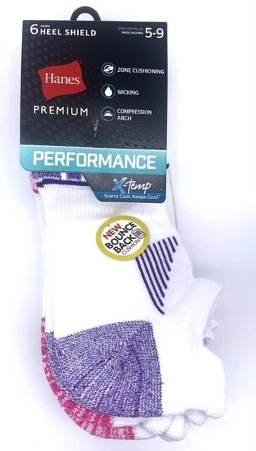 Women's 'Hanes' Xtemp Tab No Show Socks 6 pair Shoe Size 5-9