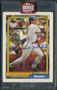 Serie Signature 2023 Topps Archives Paul Molitor Auto #/18 Buyback 1992 Brewers - Imagen 1 de 2