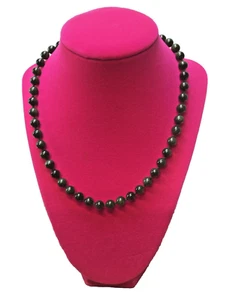 "Collar de jade de colección 18"" verde oscuro 6 mm con cuentas"  - Imagen 1 de 5