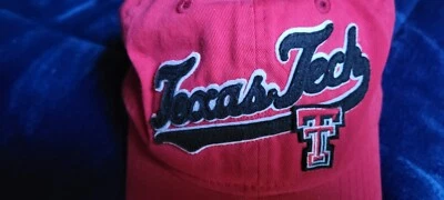 2 TEXAS TECH UNIVERSITY Red Raiders Hats X2, Script, and Normal TT Logos, NCAA  - Image 1 of 4