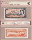 BC-42a BOC 1954 $50 QE2 Modified w/ Beattie & Rasminsky Sig. BCS ORIGINAL AU58