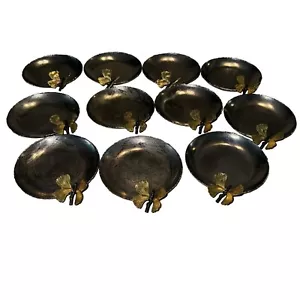Michael Aram ButterflyGinkgo Silver Stainless Steel Round Trinket Tray SET OF 11 - Picture 1 of 8