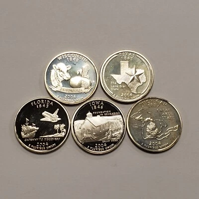 2004-S  25c Silver State Quarter 5 Piece Set - Proof - .963 oz ASW - X4168 - Image 1 of 2
