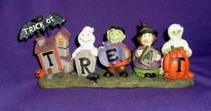 Halloween Trick or Treat 9-inch Resin Display of Ghost, Monster, Witch & Mummy! - Picture 1 of 5
