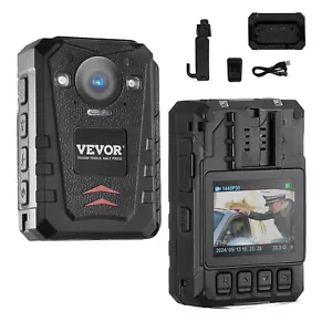 Caméra corporelle de police VEVOR 1440P 128G caméra corporelle 3500 mAh batterie vision nocturne GPS - Photo 1 sur 12