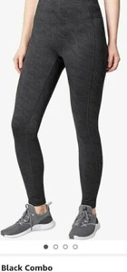 Mondetta Women's Brushed Jacquard High Waisted Legging, Black Combo Large, MA - Picture 1 of 6