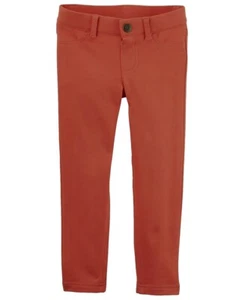 Carters Girls Orange Thanksgiving French Terry Jeggings Leggings Skinny Pants 7 - Picture 1 of 3