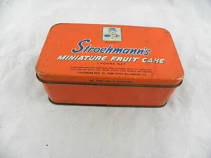 Vintage STROEHMANN'S Miniature Fruit Cake Advertising Tin Can Williamsport, PA. - Picture 1 of 9