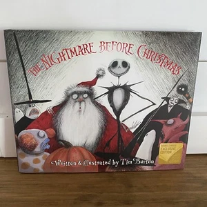 Tim Burton Nightmare Before Christmas Santa Hard Cover Book w/ DVD & 13 Prints - Picture 1 of 5