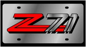 Placa de matrícula Chevrolet Z71 de acero inoxidable (plateada sobre cromo) - Imagen 1 de 2
