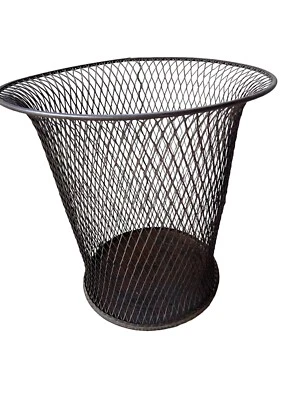VTG NEMCO Northwestern Expanded Metal Wire Trash Can Diamond Pattern Chicago - Image 1 of 4