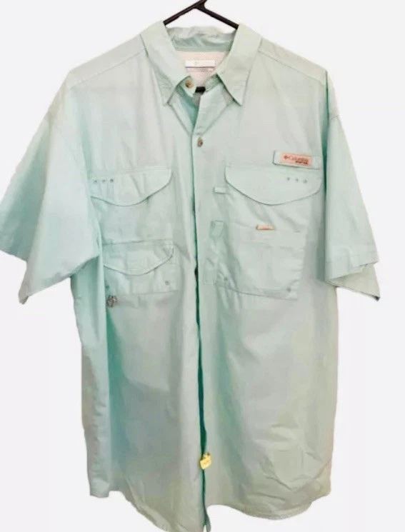 Camisa Columbia Verde Talla Mediana Rendimiento Equipo de Pesca Hombres Manga Larga Foto 1 de 4