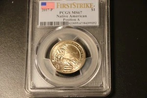2017 P Native American Sacagawea Dollar Sequoyah $1 PCGS MS67 Position A FS - Picture 1 of 2
