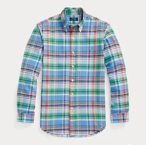 Camisa Polo Ralph Lauren Para Hombre Calce Clásico Oxford A Cuadros Abotonada, Mediana - Imagen 1 de 13