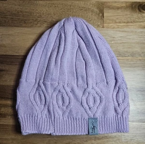 Smartwool 100% Merino Wool Cable Knit Beanie Purple One Size - Picture 1 of 8